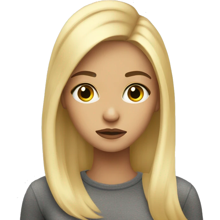 blonde girl with long eyelashes looking judgemental emoji