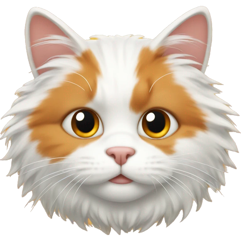 Fluffy orange and white cat  emoji