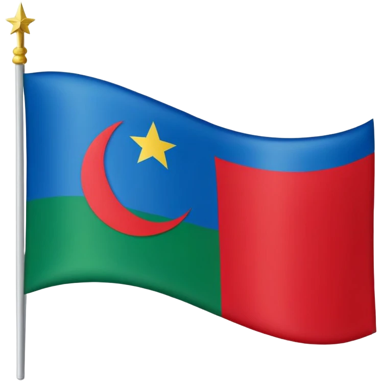 Flag of Dagestan with its green, blue, and red horizontal stripes emoji