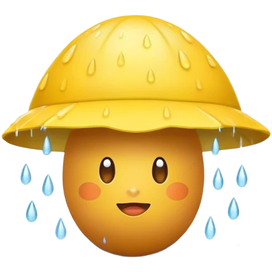 Egg in a hat while raining emoji