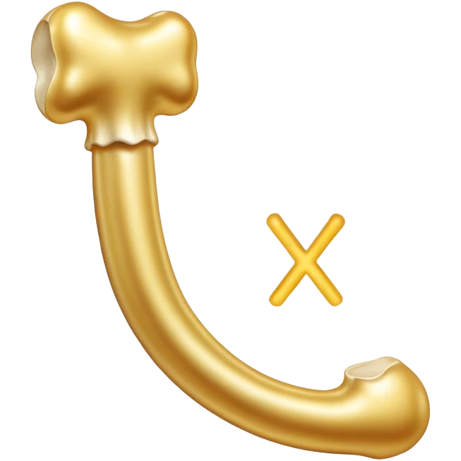 Simple, minimalist vitamin K2 symbol with a soft golden glow beside a bright, luminous bone. Both elements emit a gentle ethereal light, with subtle connections between them showing K2's role in bone health. emoji