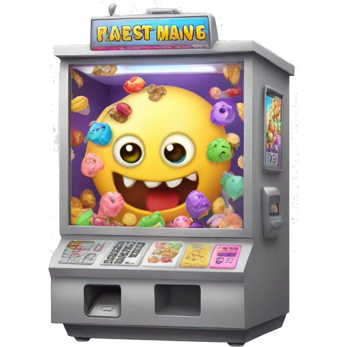 claw machine like monster computer with food inside in it emoji