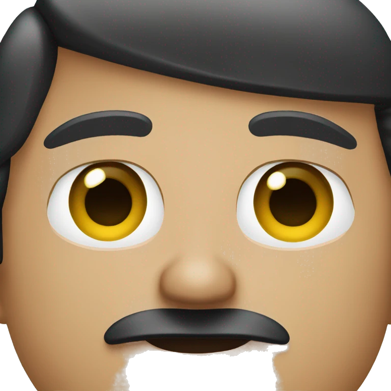 dark hair dark eye man with short mustache flight attendant emoji