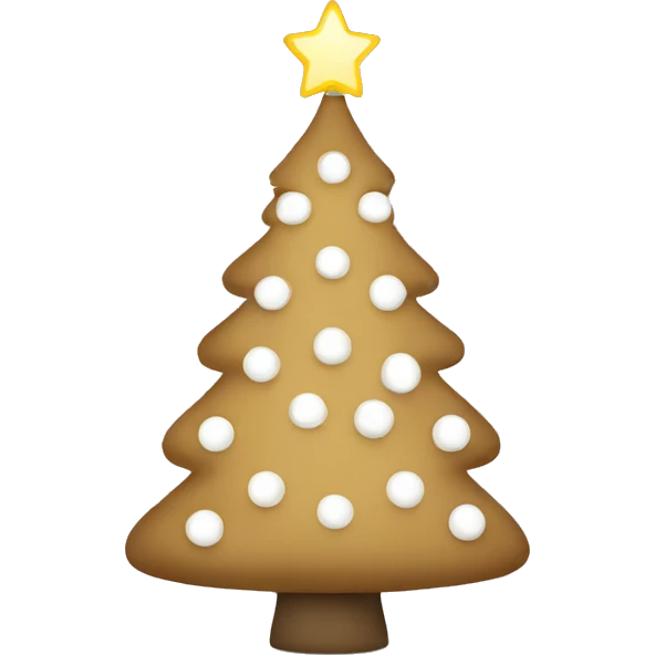 white christmas tree with light brown ball  emoji