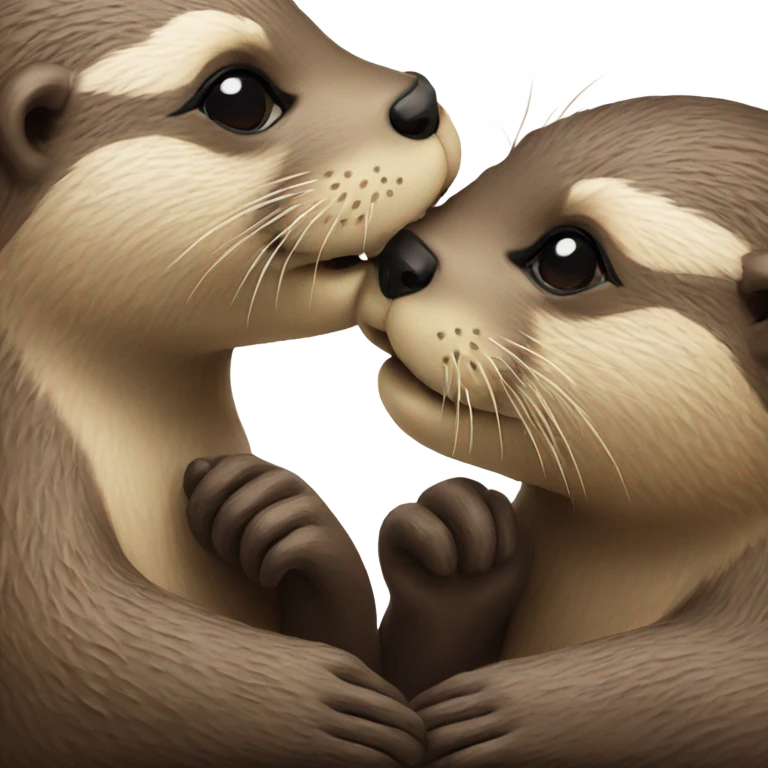 Two otters kissing  emoji