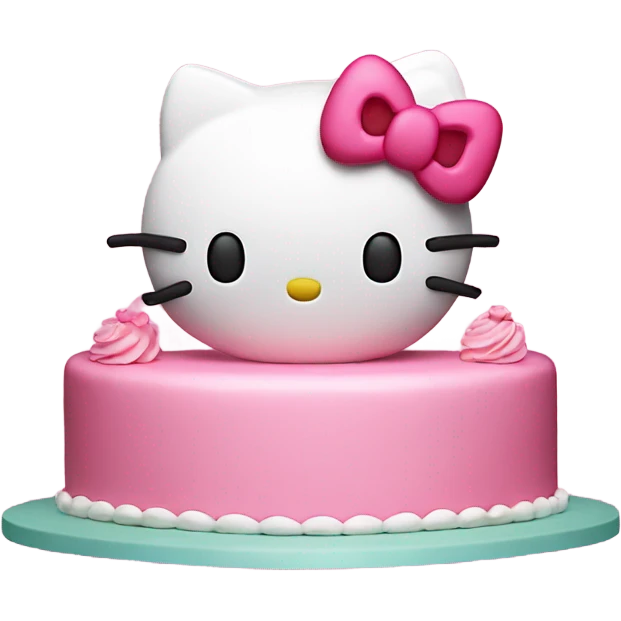Hello kitty on top of a pink cake  emoji