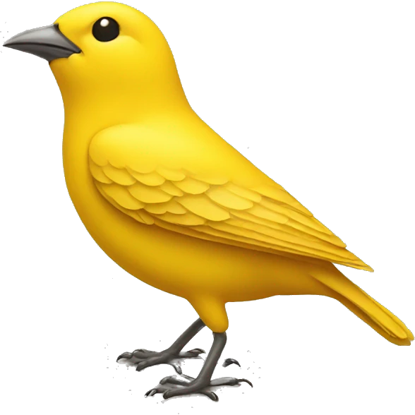 yellow bird looking down emoji