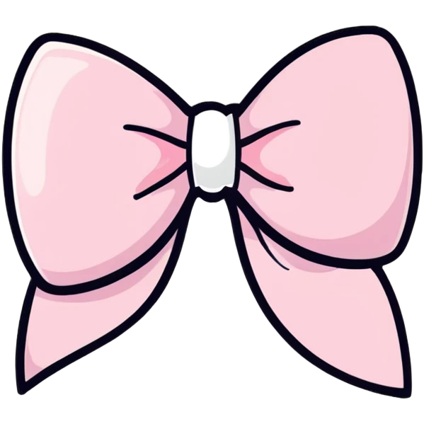 Pastel pink bow with pearls emoji