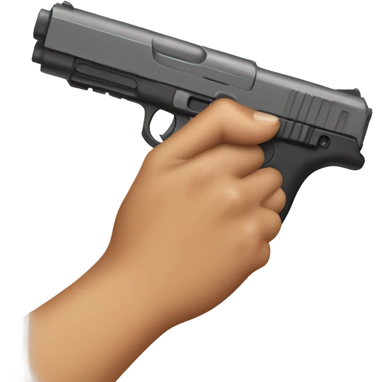 Tan girl hand with holding a gun emoji