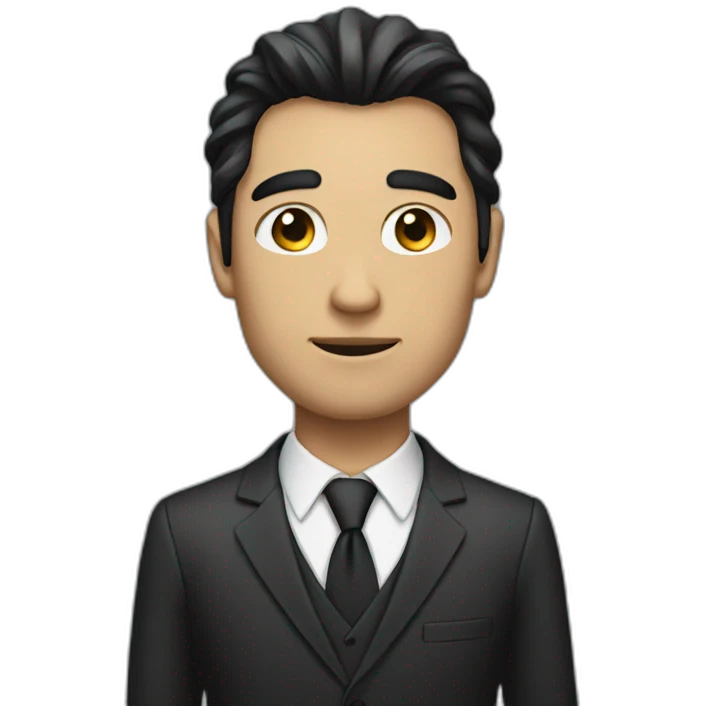a man with long dark hair in a suit emoji