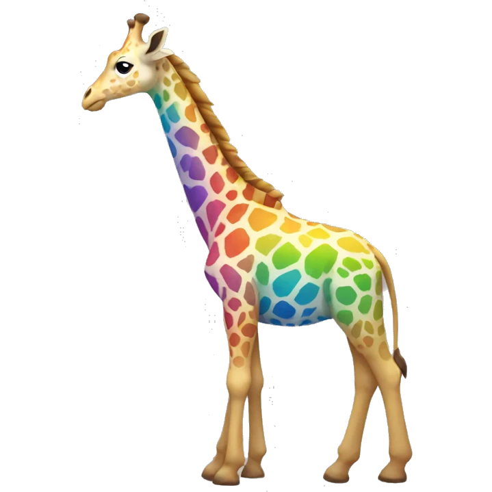 Rainbow Giraffe Full Body emoji