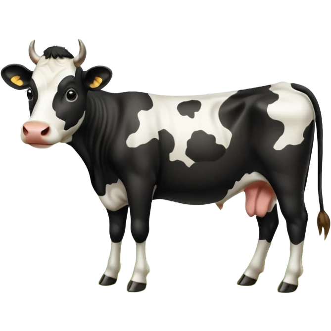 white black cow tail emoji
