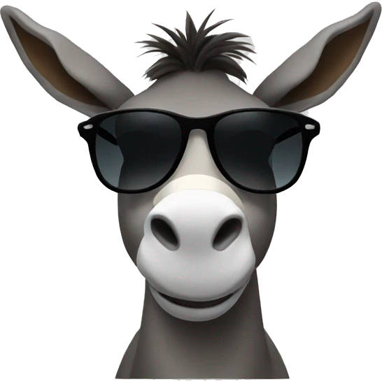 Donkey with sunglasses emoji