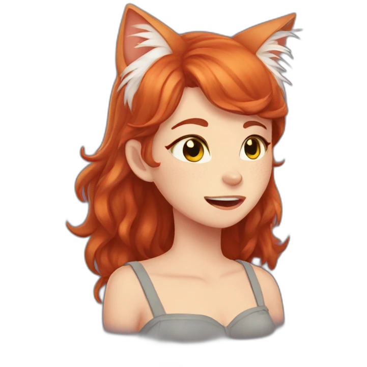 Redhead catgirl cry emoji
