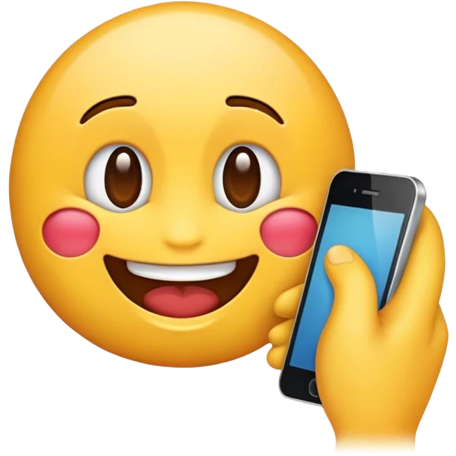 Emoji de espaldas con un telefono emoji
