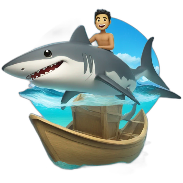 Un homme tahitien sur un requin  emoji