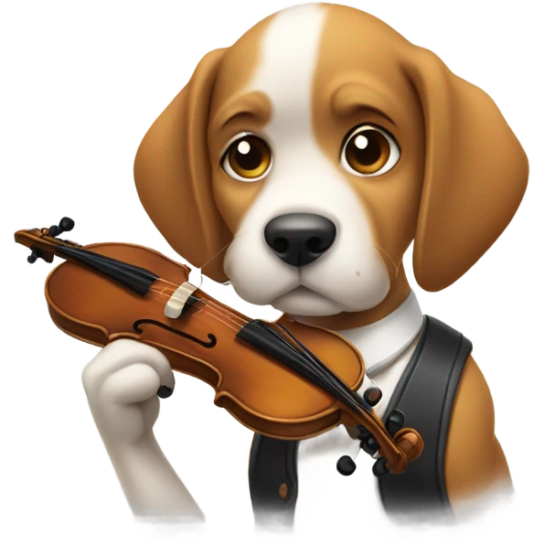 Dog playing violin emoji