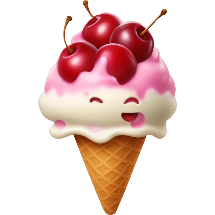 Cherry ice cream rizzing emoji