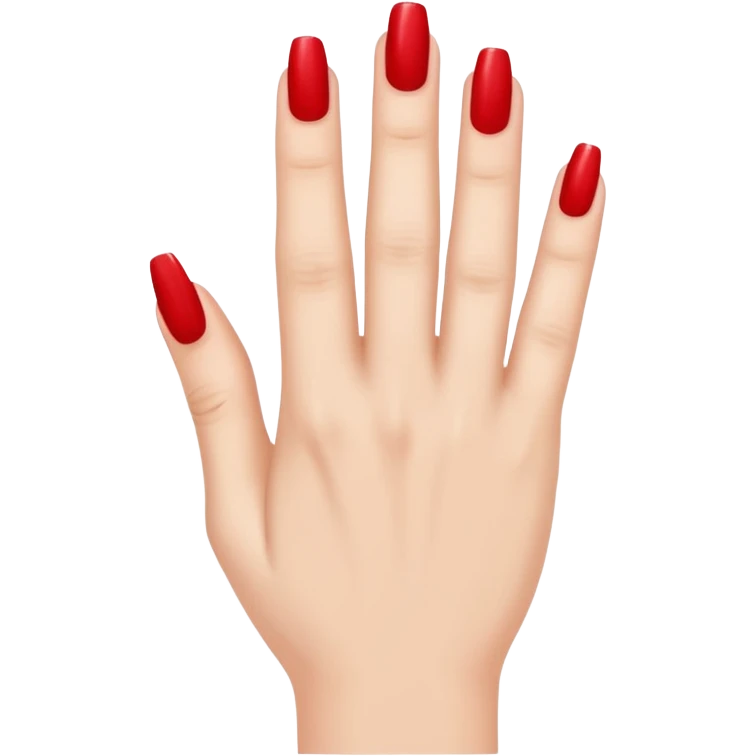 A woman's hand with red nail polish emoji