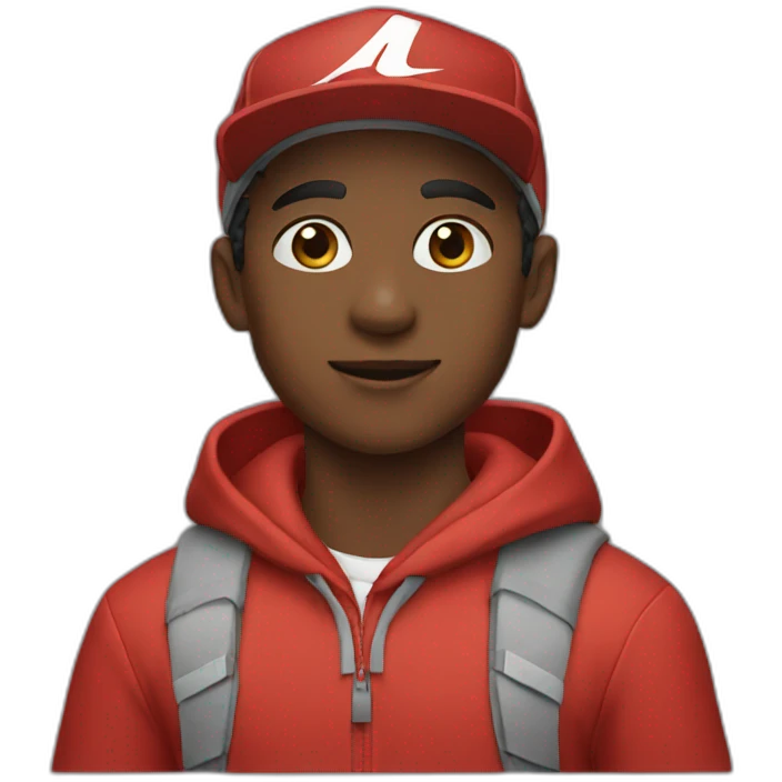 boy with a nike cap red emoji