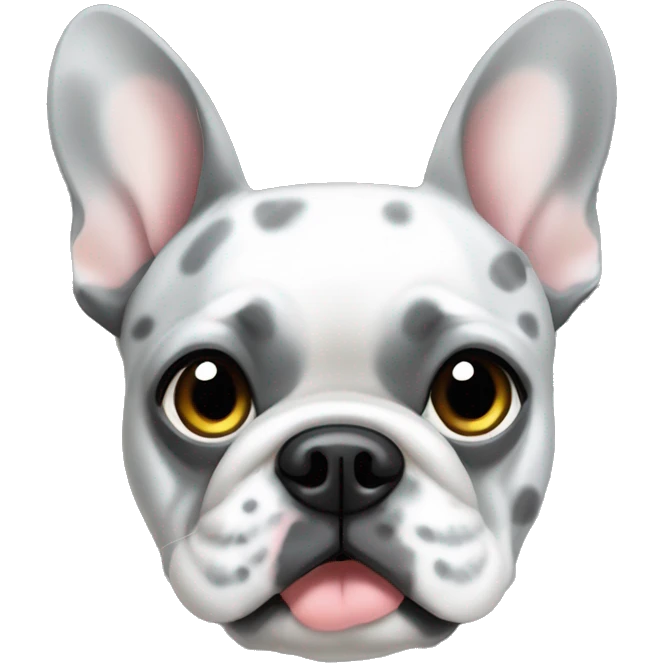 Grey speckled French bulldog emoji