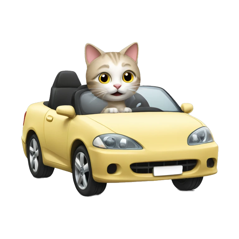 Cat driving a car emoji