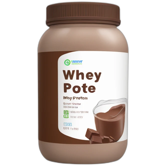 Whey protein powder with chocolate label emoji