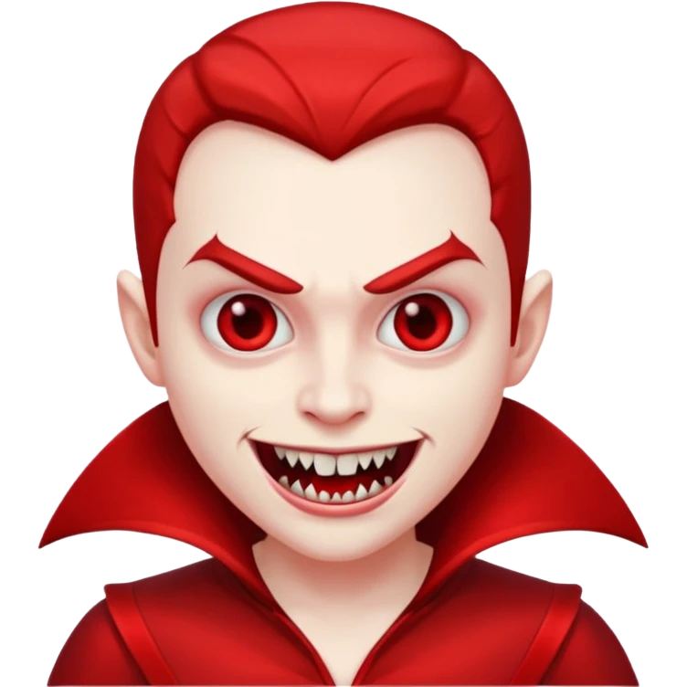 red vampire with gfangs and with red outfit emoji