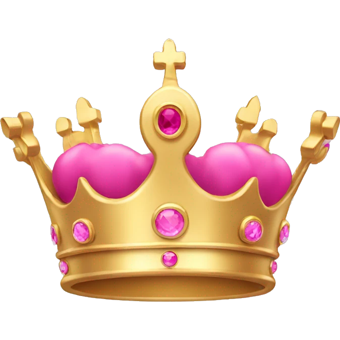 Gold crown with pink jewel emoji
