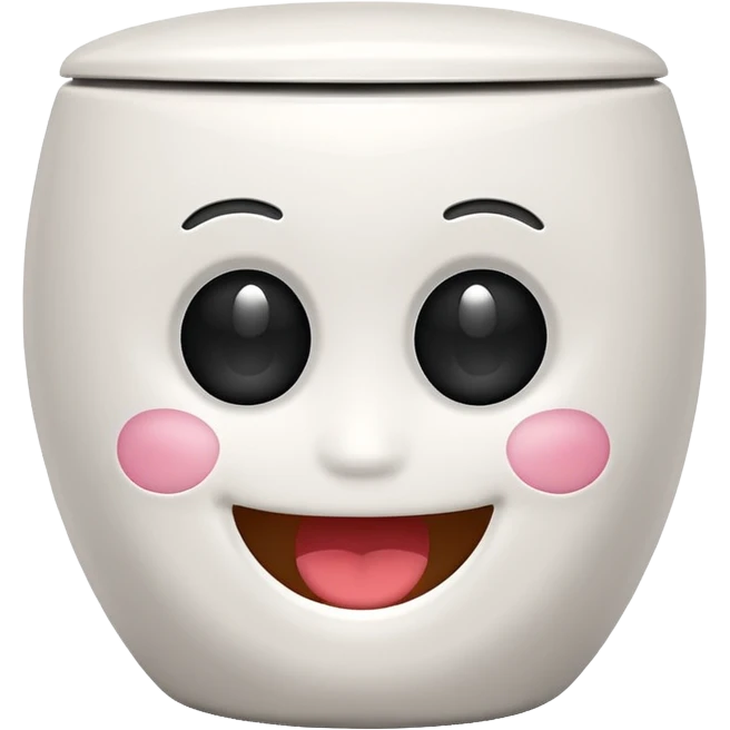 A toilet with a smiling face  emoji