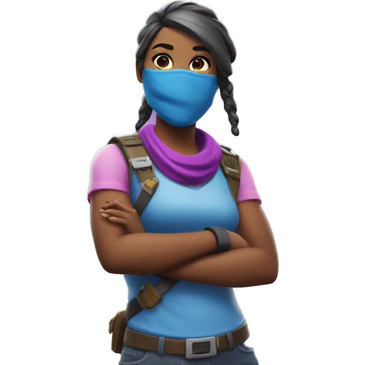Woman playing Fortnite emoji