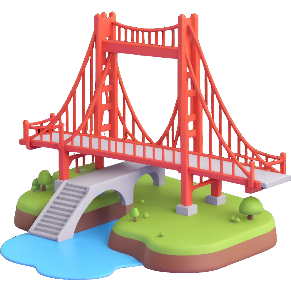 a bridge in 3D emoji style emoji