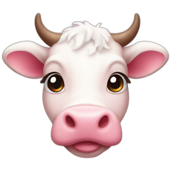 Pink and white baby cow emoji