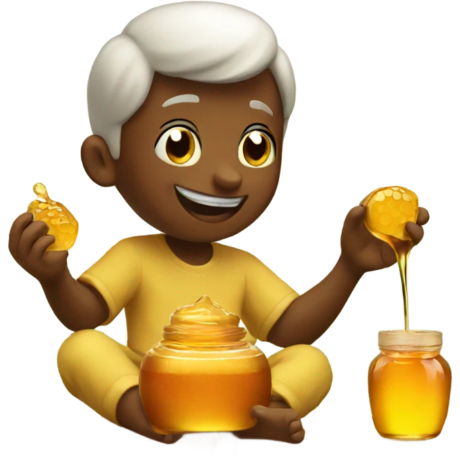 Enjoying honey emoji