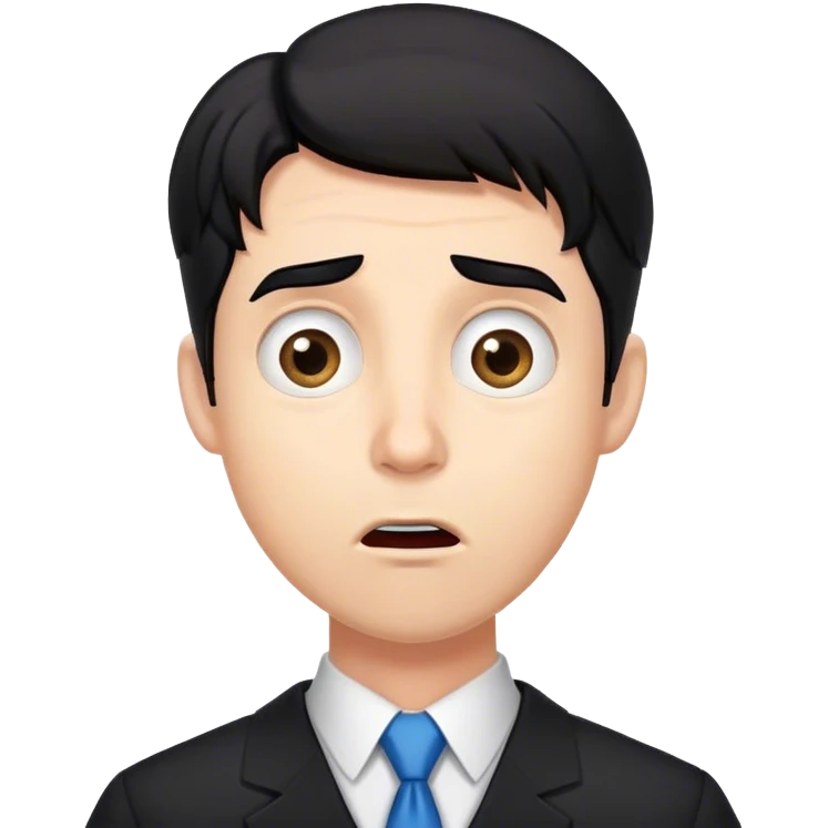 Black-haired male lawyer is surprised emoji