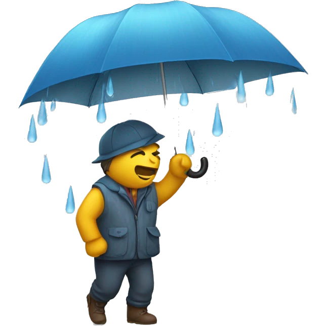 Raining with umbrella  emoji