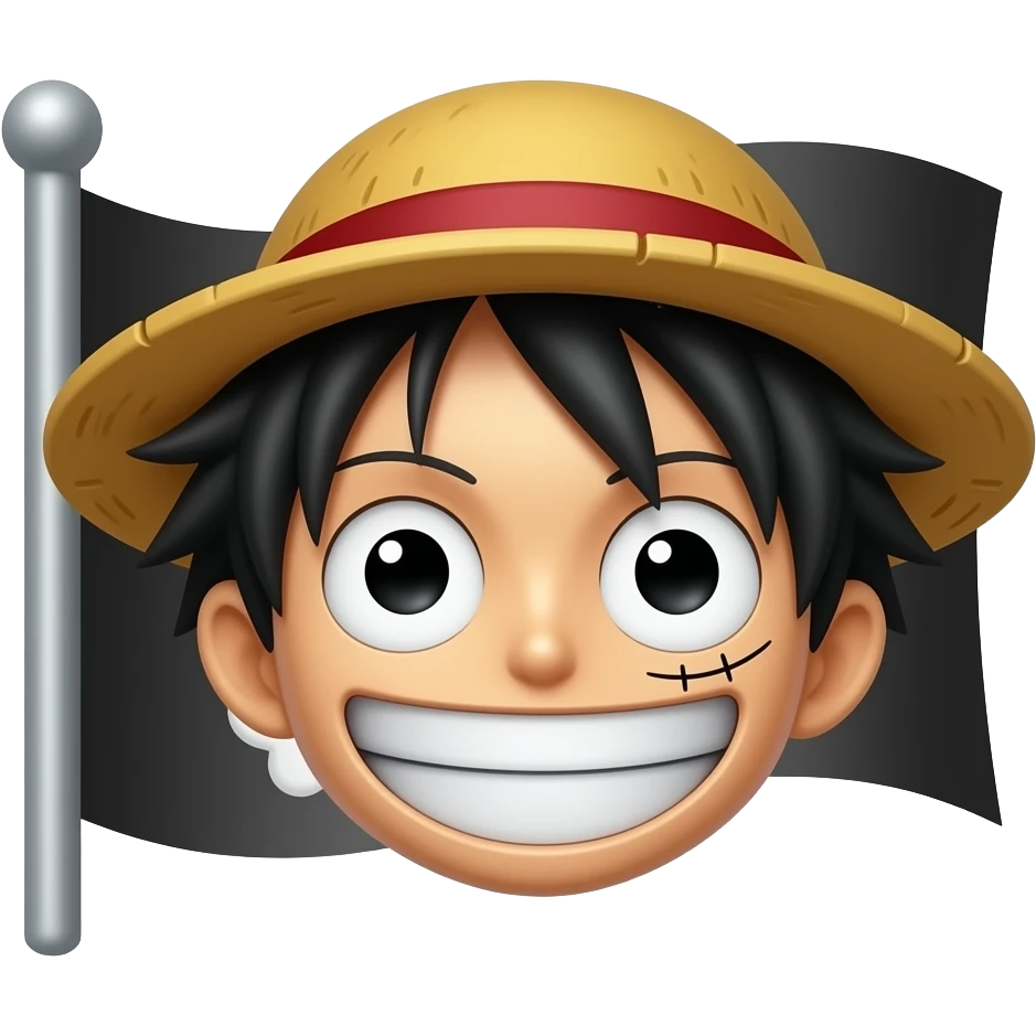 Give me Luffy pirate flag w upith Luffy emoji emoji