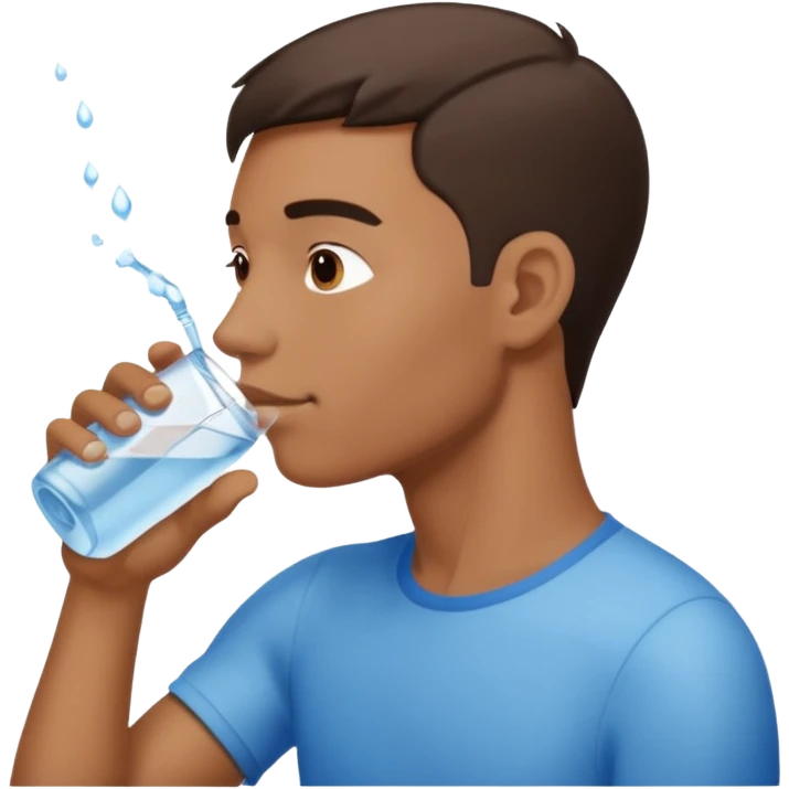 man in profile drinking water emoji