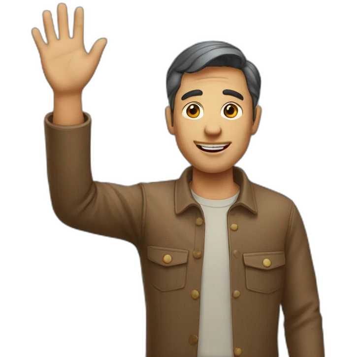 man waving emoji