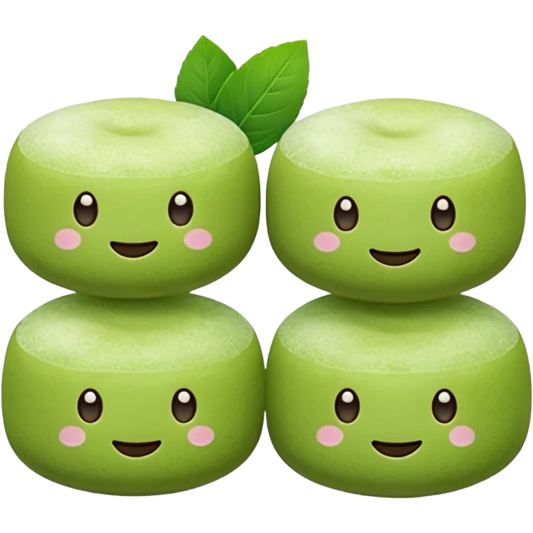matcha flavored mochi cute face emoji