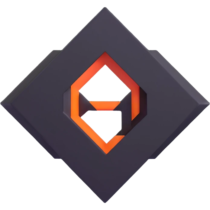 minimalist geometric 3D logo with clean lines emoji