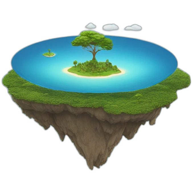 Flat earth floating island emoji