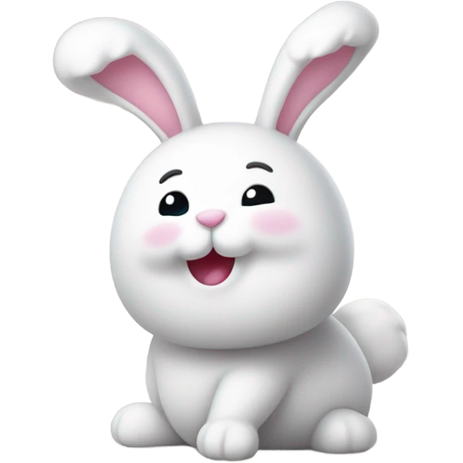 Happy marshmallow bunny with fluffy tail emoji