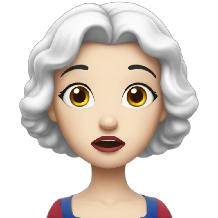 anxious snow white emoji