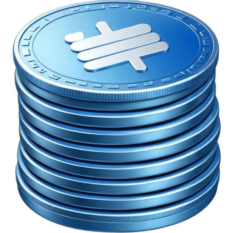 stack of blue and white coins emoji