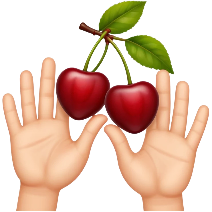 Hands grabbing cherries emoji