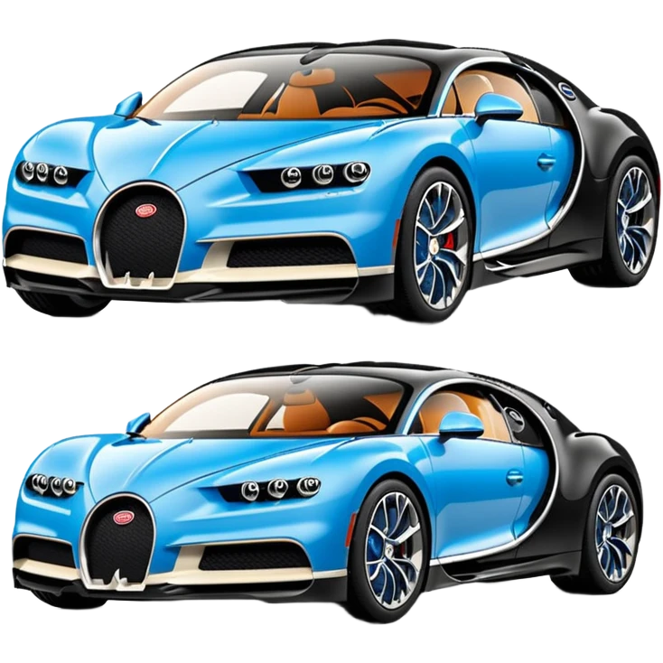 Bugatti  Chiron avec des butteur à la place des roues emoji