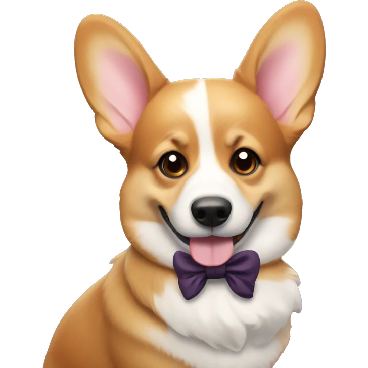 Corgi with a bow emoji