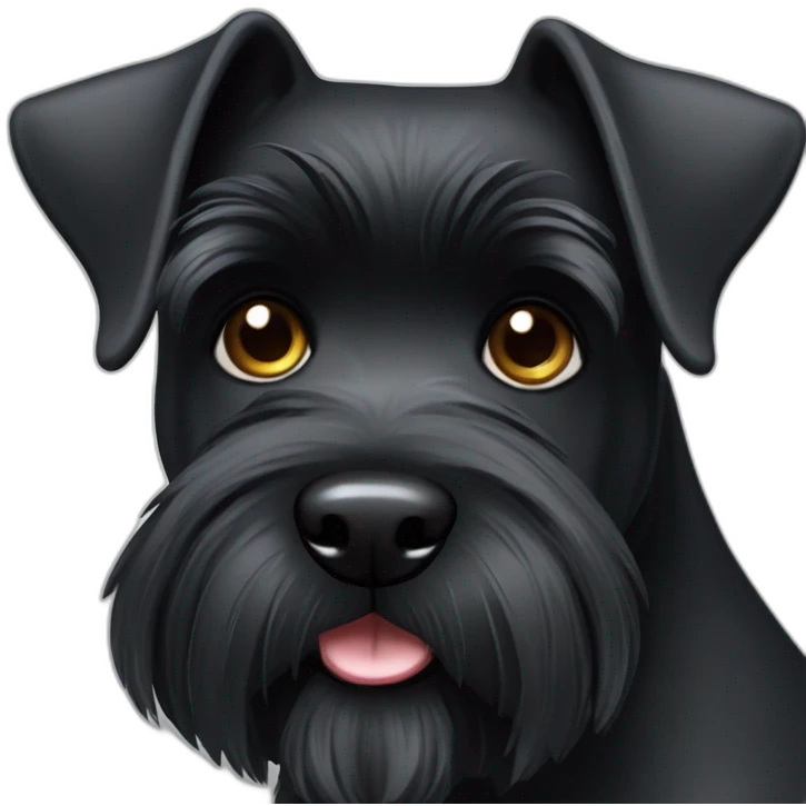 A black schnauzer dog emoji
