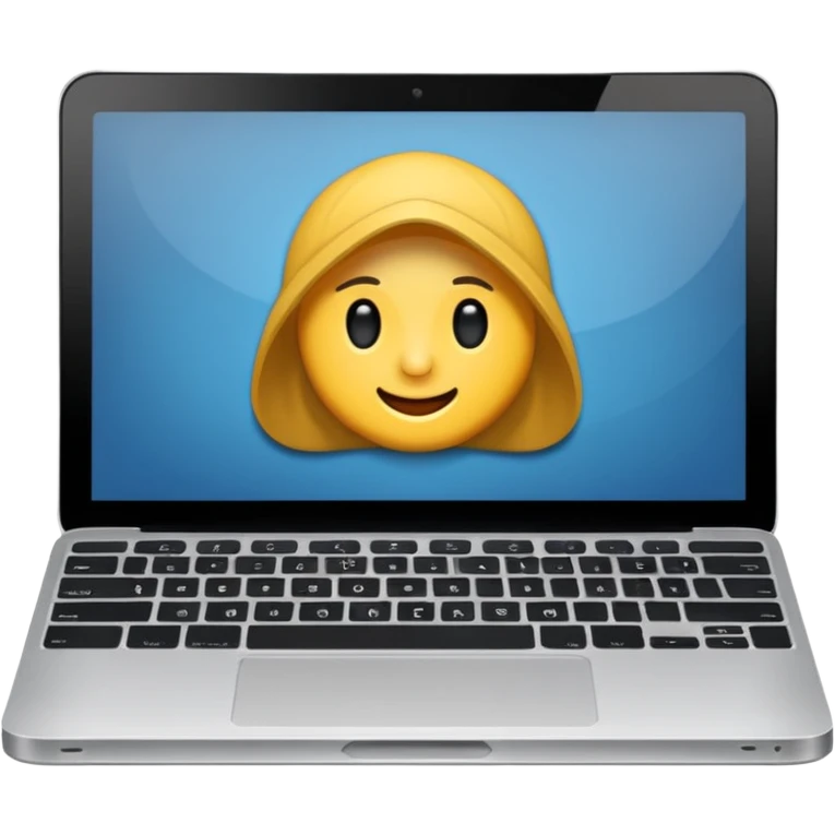 laptop ile çalışan kulaklık tana biri, bilgisayar logosuz olsun emoji